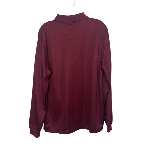 Top Flite Long Sleeve Polo Shirt Mens Large Burgundy Golf Casual - Picture 2 of 6